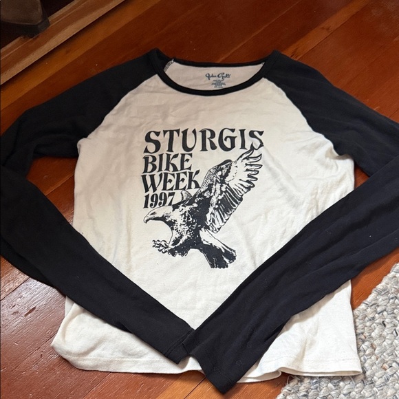 Brandy Melville Tops - NWOT Brandy Melville Black and Cream Long Sleeve Tee
